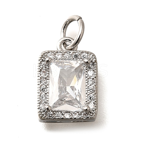 Brass Micro Pave Cubic Zirconia Pendants KK-U055-01P-03-1