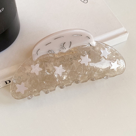 Grey Cellulose Acetate Claw Hair Clips PW-WG36375-02-1