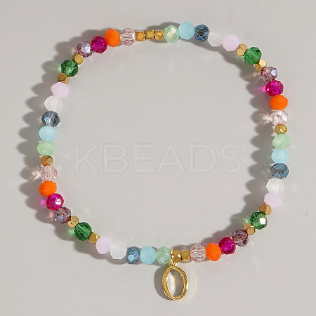 Brass Initial Charm Bracelets KC4213-15-1