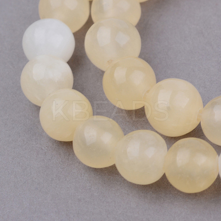 Natural Yellow Jade Beads Strands X-G-Q462-8mm-36-1