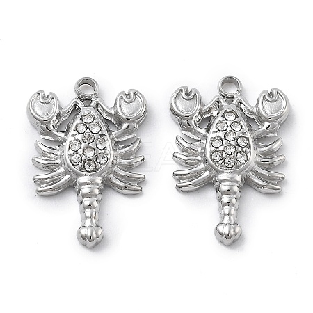 304 Stainless Steel Rhinestone Pendants STAS-Z121-54P-1