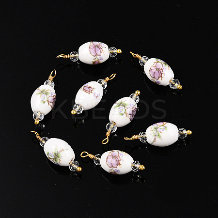 Handmade Porcelain Pendants KK-P242-19G-02-1-1