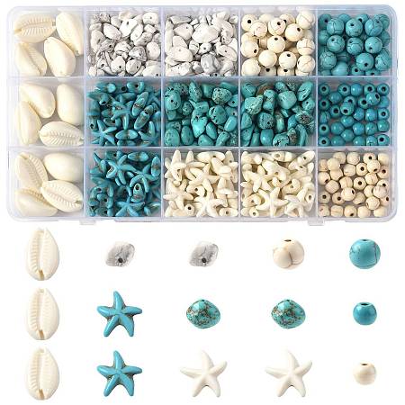 192Pcs 6 Styles Synthetic Turquoise Beads TURQ-FS0001-07-1