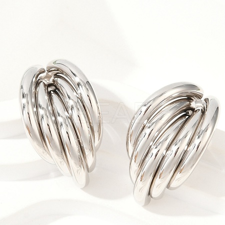 201 Stainless Steel Stud Earrings EJEW-Q026-23P-1