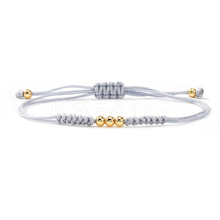 Stylish Unisex Round Brass Bead Braided Bracelets OJ1564-5-1