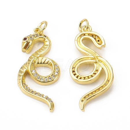 Brass Micro Pave Cubic Zirconia Pendants KK-E068-VB002-1