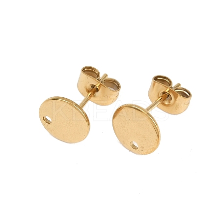 Ion Plating(IP) 304 Stainless Steel Stud Earring Findings STAS-P198-25-8mm-G-1