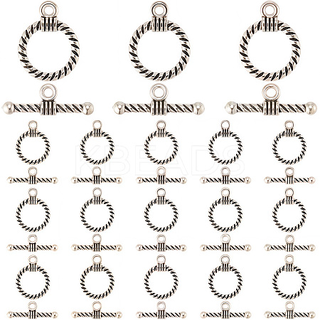120 Sets Tibetan Style Alloy Toggle Clasps FIND-SP0003-91-1