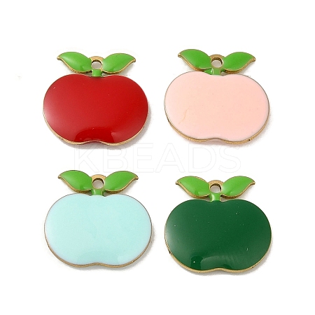 Teachers' Day Brass Enamel Charms KK-S368-01G-1