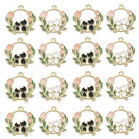 20Pcs 2 Colors Alloy Enamel Pendants ENAM-CJ0004-20-1