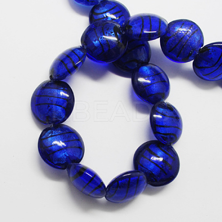 Handmade Silver Foil Glass Beads X-FOIL-R055-8-1