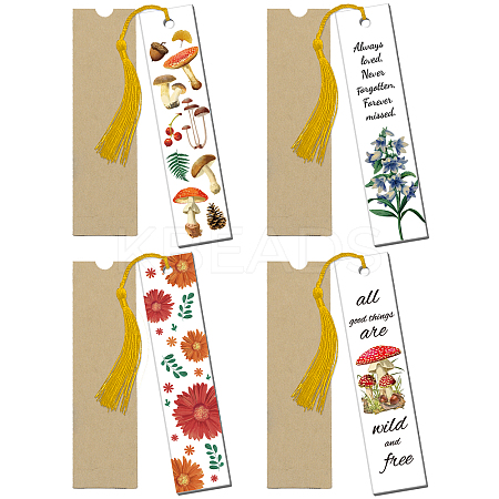 Globleland 1 Set Mushroom & Flower Pattern Acrylic Bookmarks DIY-GL0004-42B-1