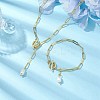 Oval Natural Cultured Freshwater Pearl Pendant Necklaces & Bracelets Jewelry Sets SJEW-JS01300-2