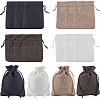 4 Colors Polyester Imitation Burlap Packing Pouches Drawstring Bags ABAG-BBC0001-04A-1