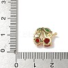 Brass Pave Green and Dark Red Cubic Zirconia Cherry Connector Charms KK-I276-47A-G-3