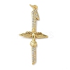 Rack Plating Brass Micro Pave Cubic Zirconia Pendants KK-K392-44G-1