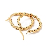 PVD Vacuum Plating 201 Stainless Steel Twist Rope Hoop Earrings with 304 Stainless Steel Pins for Women EJEW-D279-02G-01-2