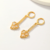 Fashionable Classic Brass Heart Tassel Hoop Earrings IX7410-1