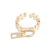 Zipper Shape Brass Cuff Ring for Women RJEW-N039-07LG-2