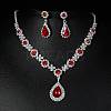 Teardrop Alloy Rhinestone Necklaces & Stud Earring Sets for Women SJEW-U001-01P-03-1