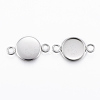 Tarnish Resistant 304 Stainless Steel Cabochon Connector Settings STAS-E146-19P-10mm-1