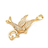 Brass Micro Pave Clear Cubic Zirconia Pendants CU-CBA97F2-08G-2