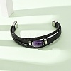 Natural Amethyst & Braided Microfiber Leather Multi-strand Bracelets for Women Men GG-CBAEA55-01C-3
