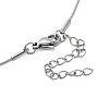 304 Stainless Steel Round Snake Chain Textured Bar Pendant Necklaces for Women NJEW-K276-15P-4