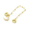Brass Clear Cubic Zirconia Chain Moon European Safety Chain Charms KK-A236-04G-1