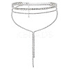1Pc Iron Rhinestone Tennis Chains Bib Necklace NJEW-FG0001-11A-1