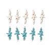 10Pcs 2 Colors Starfish & Rondelle Dyed Synthetic Turquoise Beaded Connector Charms PALLOY-JF03948-1