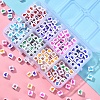 304Pcs 8 Colors White Opaque Acrylic Beads MACR-YW0001-92-5