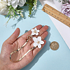 Alloy & Plastic White Flower Charm Anklets for Women AJEW-WH20080-95A-3