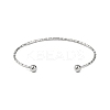Non-Tarnish 304 Stainless Steel Textured Open Cuff Bangles for Women BJEW-S155-03P-3