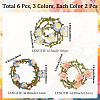6Pcs 3 Styles Polyester & Linen Flower Rattan Straw Hat Bands AJEW-CN0004-39-2