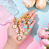 Bowknot Flower Butterfly Heart Alloy Enamel & ABS Plastic Imitation Pearl Pendant Decorations HJEW-YW00148-01-5