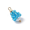 Glass Seed Beaded Teardrop Pendants PALLOY-MZ00636-3