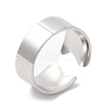 Non-Tarnish 304 Stainless Steel Plain Open Cuff Ring for Women RJEW-M149-22P-3