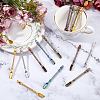 15Pcs 5 Colors Zinc Alloy Rhinestone Spoon AJEW-DC0001-91-4