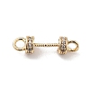Brass Micro Pave Clear Cubic Zirconia Connector Charms KK-K361-01G-2