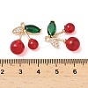 Brass & Glass Micro Pave Cubic Zirconia Pendants KK-S532-08KCG-3