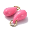 Brass Enamel Charms KK-R148-07G-03-2
