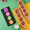 Flat Round & Square & Flower Wooden Press Mooncake Molds BAKE-SZ0001-02-4