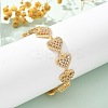 Brass Micro Pave Clear Cubic Zirconia Link Chain Bracelets BJEW-M053-02G-4