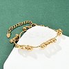 304 Stainless Steel Link Chain Bracelets for Women BJEW-Z143-14G-1