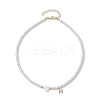 Brass Micro Pave Grade AAA Cubic Zirconia Letter Pendant Necklaces NJEW-JN04771-08-4
