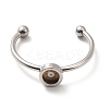 Non-Tarnish 304 Stainless Steel Cuff Ring Findings STAS-E044-04P-1