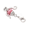 Teapot Cat Eye & Tibetan Style Alloy Pendant Decorations HJEW-JM03543-01-S-5