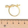 Brass Micro Pave Cubic Zirconia ABS Imitation Pearl Cuff Rings RJEW-D307-02G-A-3