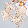 Natural Solid Wood Carved Onlay Applique Craft WOOD-WH0101-64-6